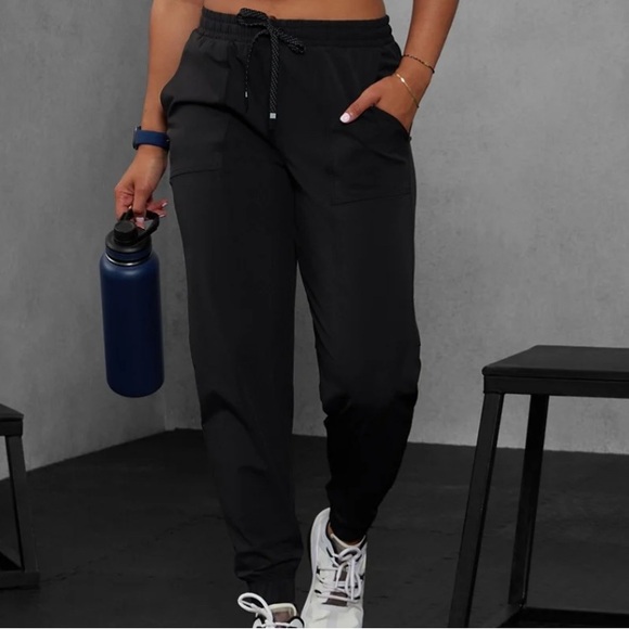 Fabletics Pants - Fabletics Black Track Pants with Elastic Waistband and Tapered Ankles